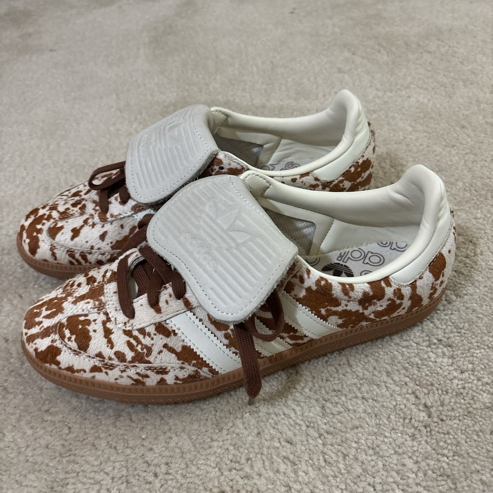 Adidas Sambas- cow print. Size 8.5